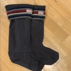 Hunter Boot Liners Gray With Stripes Size M